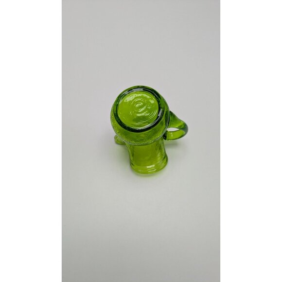 Handblown Crackle Green Glass Pitcher Creamer Vase Vintage Decor Piece - Picture 8 of 8